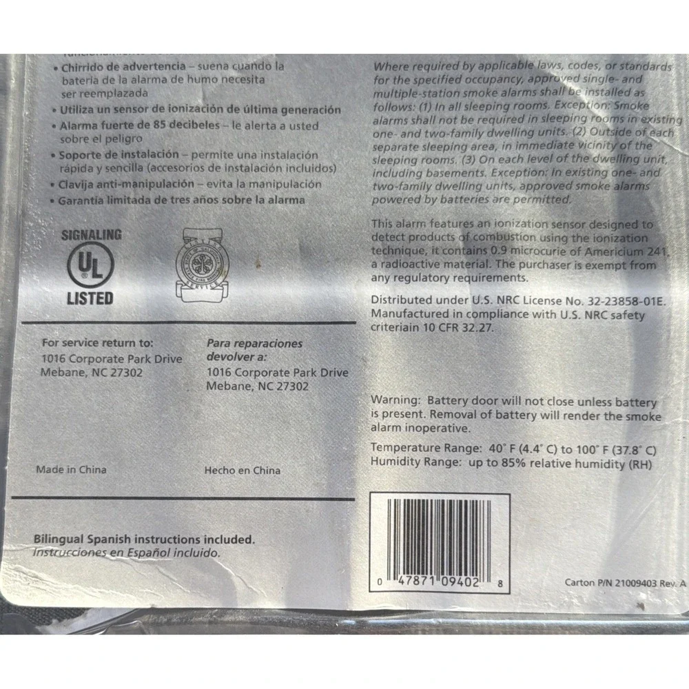 2 Smart Electrician Smoke Alarm 9 Volt Model i9030 Battery Operated New